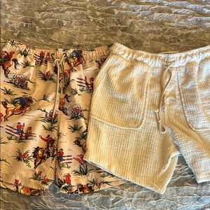 (2) Adult Size Medium Printed and Textured Shorts Set